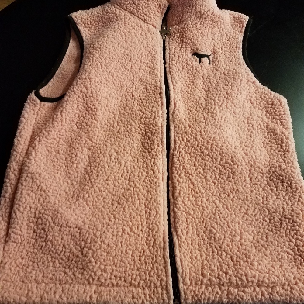 PINK victoria secret sherpa vest